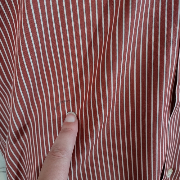 🔴5/$10 Banana Republic red stripe dress shirt XL - Picture 2 of 5